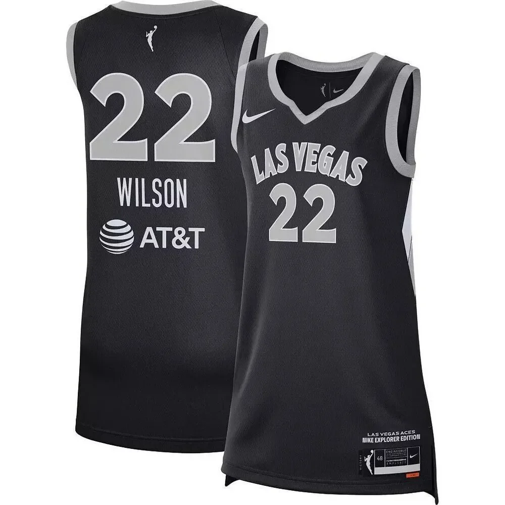 10. Nike NWT Las Vegas Black  A'ja Wilson #22 Explorer Jersey